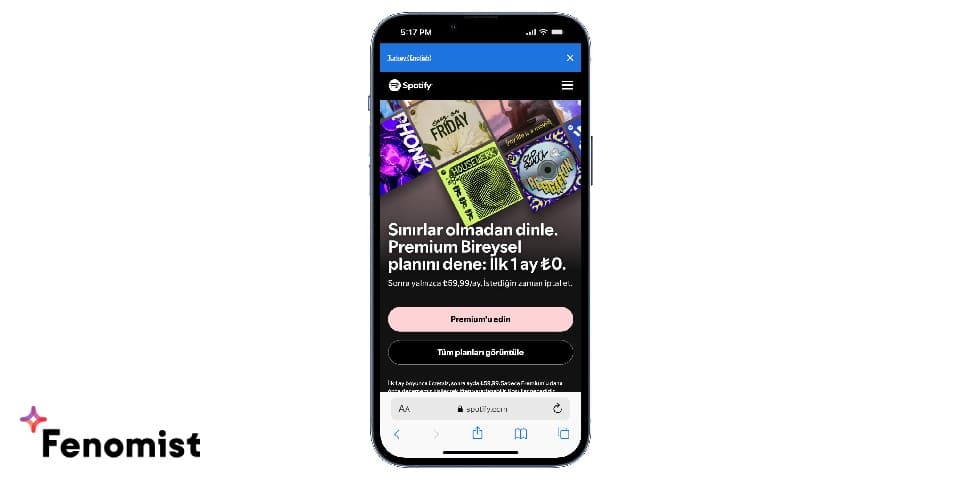Spotify Premium iPhone Kullanarak Geçme
