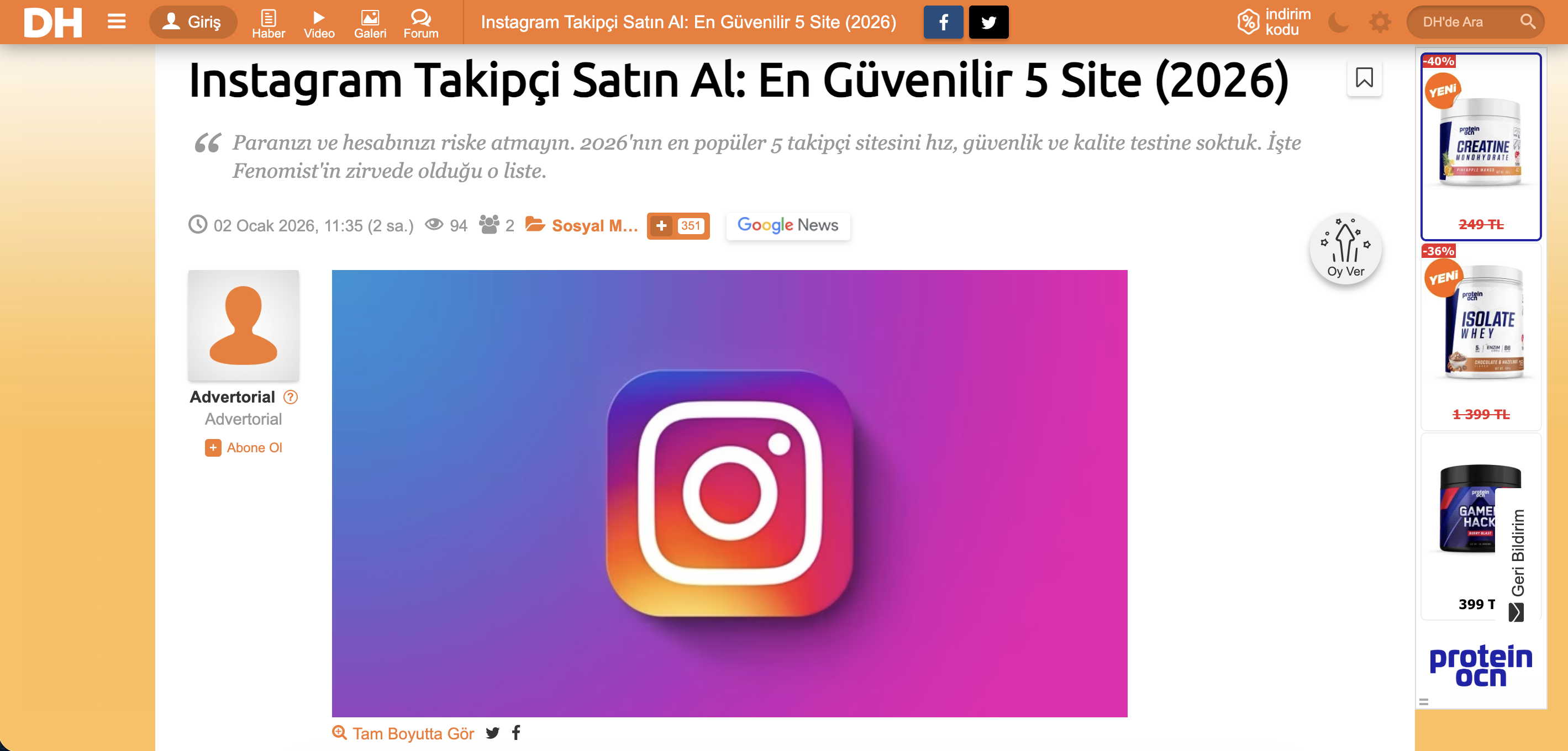 Donanım Haber - Instagram Takipçi Satın Al: En Güvenilir 5 Site 2026