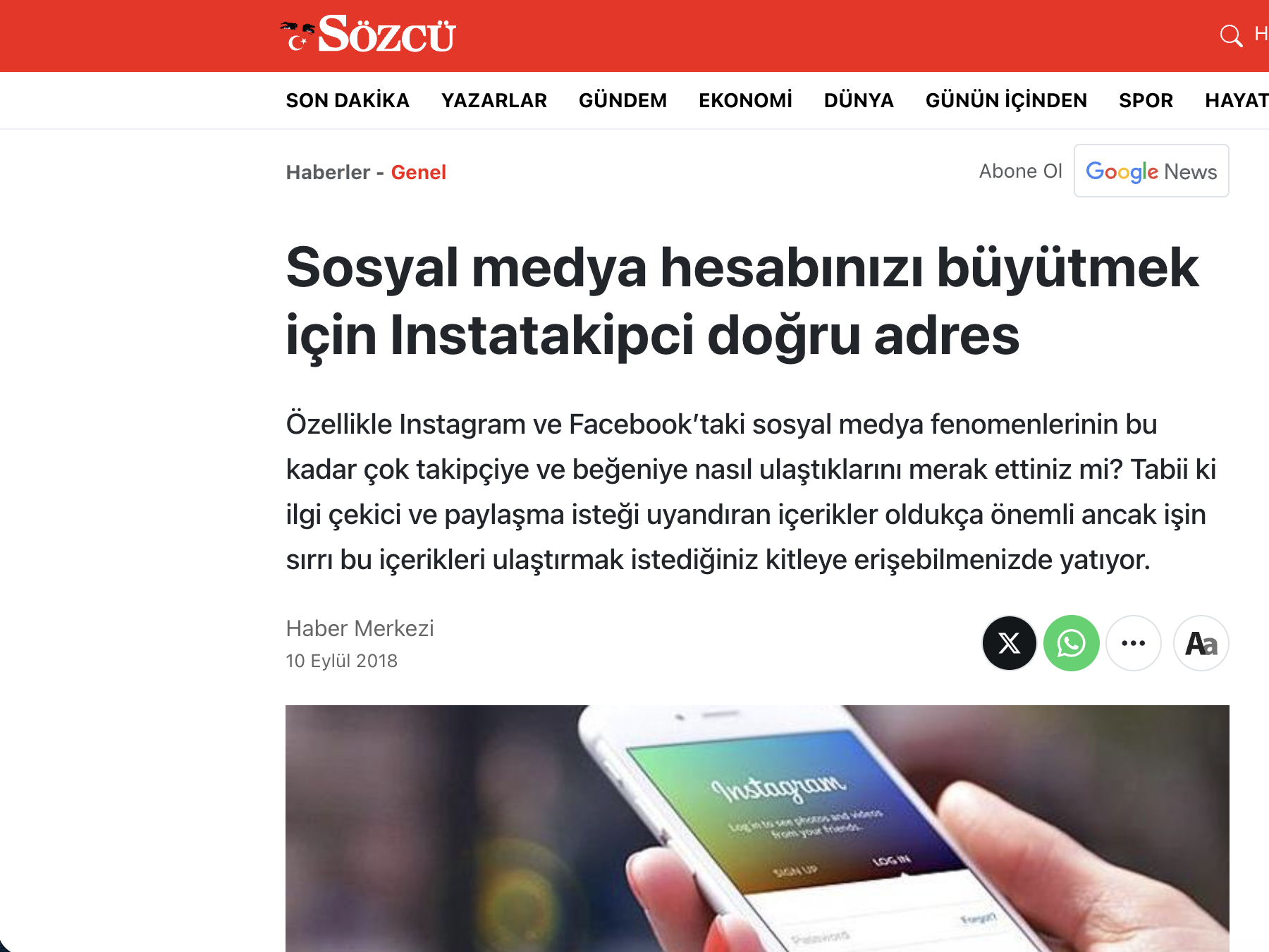 Sözcü Gazetesi - Sosyal Medya Hesabınızı Büyütmek İçin Instatakipci Doğru Adres